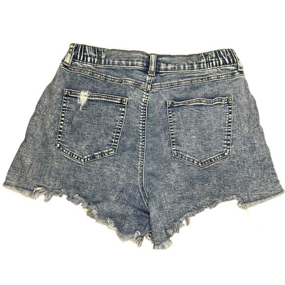 REWASH Women’s 31 High Rise Jean Shorts Distressed Stretch Denim - Picture 4 of 4